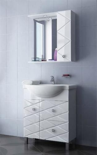 Мебель для ванной комнаты Aqualife Design Тумба-комплект Чикаго, б/ящ, ум. Аквалайф 50, белая