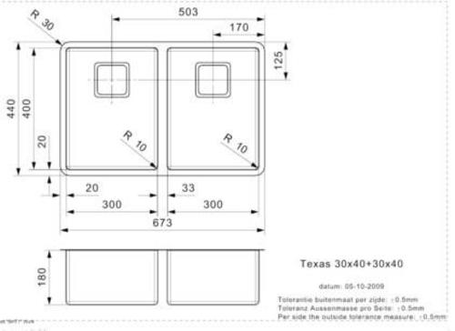 Мойка кухонная Reginox Texas 30x40+30x40 LUX