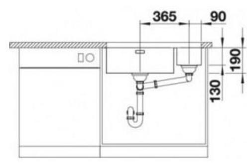 Мойка кухонная Blanco ANDANO 500/180-U нерж.сталь без клапана-автомата (чаша слева)