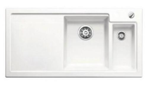 Мойка кухонная Blanco AXON II 6 S Ceramic PuraPlus матовый белый с клапаном-автоматом (чаша справа)