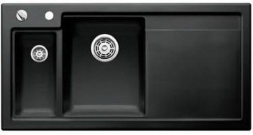 Мойка кухонная Blanco AXON II 6 S Ceramic PuraPlus черный с клапаном-автоматом (чаша слева)