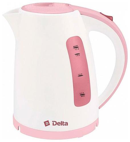 Чайник Delta DL-1056 (белый с темно-розовым)