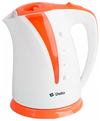 Чайник Delta DL-1327 (белый с коралловым)