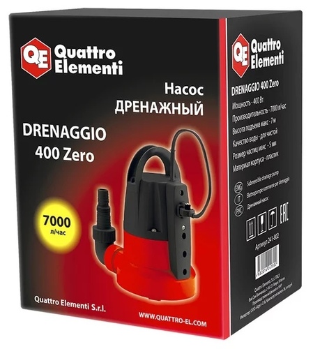 Насос погружной Quattro Elementi Drenaggio 400 Zero