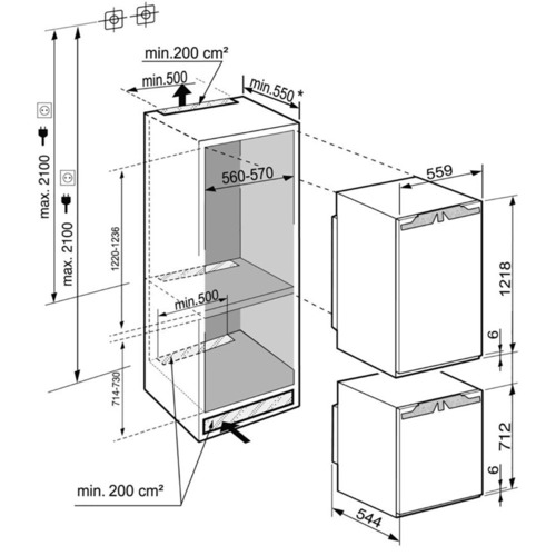 Встраиваемый холодильник Liebherr IXRF 5650-20 (IRd 4150-60+ IFNe 3553-20)