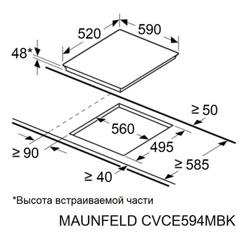 Электрическая варочная панель Maunfeld CVCE594MBK2