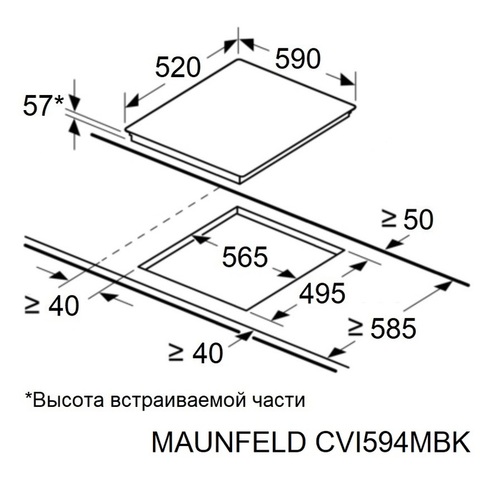 Электрическая варочная панель Maunfeld CVI594MBK2