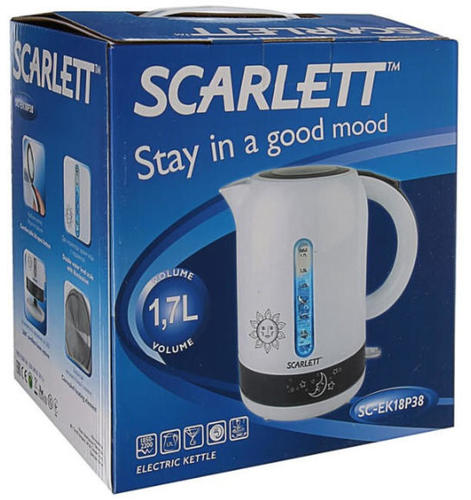 Чайник Scarlett SC-EK18P38 (белый)