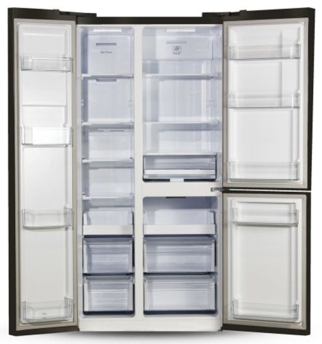 Холодильник Ginzzu NFK-610 (черное стекло)