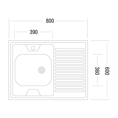 Мойка кухонная Ukinox Стандарт ECO-4 ЛЕ STD 800.600 4С (14) (D)