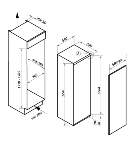 Встраиваемая морозильная камера Maunfeld MBFR177NFW
