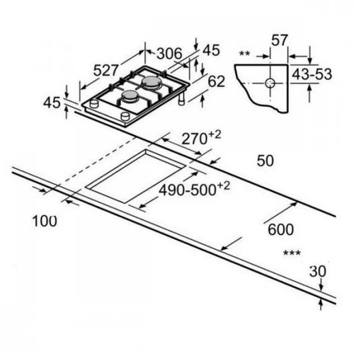 Газовая варочная панель Bosch PRB3A6B70