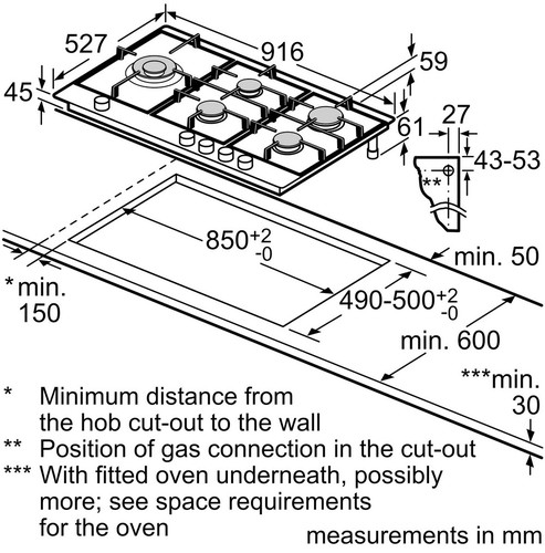 Газовая варочная панель Bosch PRS9A6D70M