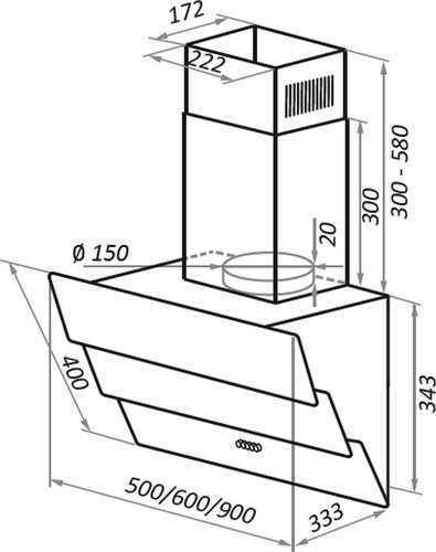 Вытяжка наклонная Maunfeld Cascada 60 (черный)