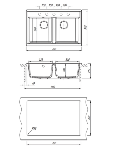 Мойка кухонная Dr.Gans Астра 780 (терракота)