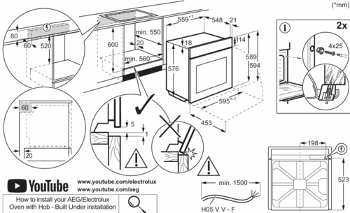 Встраиваемый духовой шкаф Electrolux EOD6P66WX