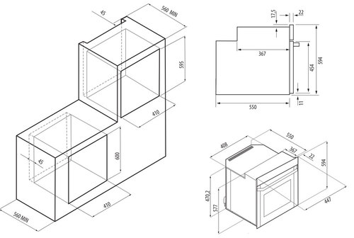 Встраиваемый духовой шкаф Krona Blume 45 WH