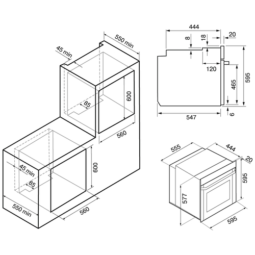 Встраиваемый духовой шкаф Krona Legende 60 BL/BL