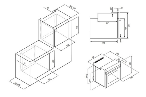 Встраиваемый духовой шкаф Krona Ritus 45 WH