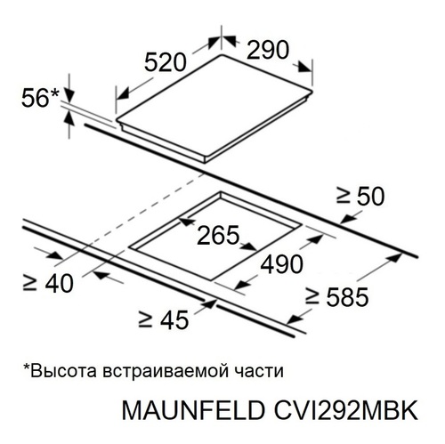 Электрическая варочная панель Maunfeld CVI292MBK2