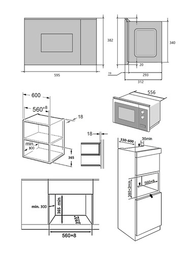 Встраиваемая микроволновая печь Maunfeld MBMO.20.8GW
