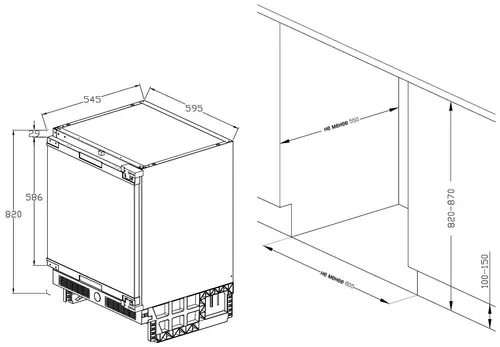 Встраиваемая морозильная камера Ascoli ASF90BU