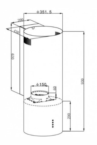 Вытяжка купольная Maunfeld Lee Wall 35 (white)