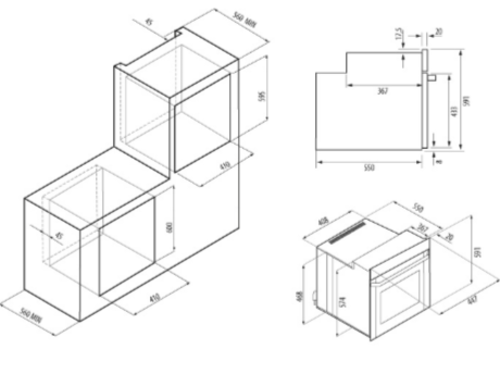 Встраиваемый духовой шкаф Krona Breve 45 WH